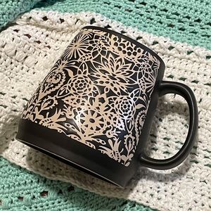 Opalhouse Black and Cream Floral Mug